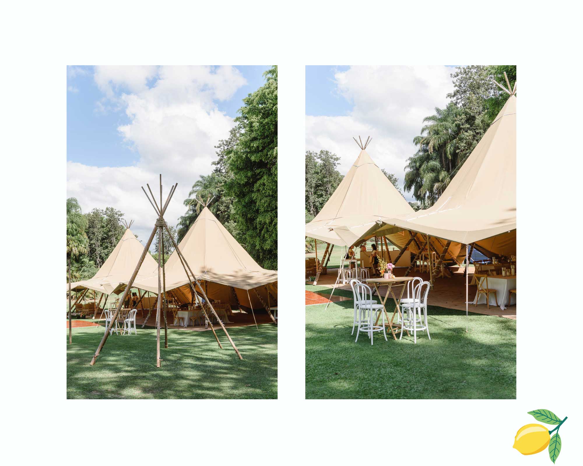 Erin & Bree's Acre Wedding Boomerang Farm with tipis